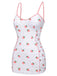 Costumi intero fragola plissettato bianco e rosa anni '50