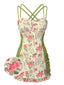 Costumi intero rose plissettate e doppio cinturino anni '40