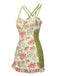 Costumi intero rose plissettate e doppio cinturino anni '40