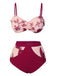 Costumi farfalla con spalline sottili bordeaux anni '50