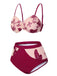 Costumi farfalla con spalline sottili bordeaux anni '50