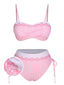 Costumi plaid cuore spalline sottili rosa anni '50