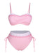 Costumi plaid cuore spalline sottili rosa anni '50
