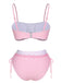 Costumi plaid cuore spalline sottili rosa anni '50