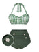 Costumi plaid con scollo all'americana grigio verde anni '40