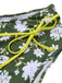 Costume da bagno floreale senza schienale verde scuro anni '40