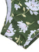 Costume da bagno floreale senza schienale verde scuro anni '40