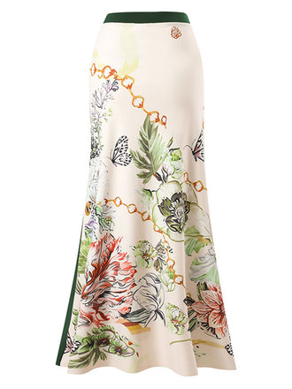 Costumi intero floreale monospalla e copricostume anni '40