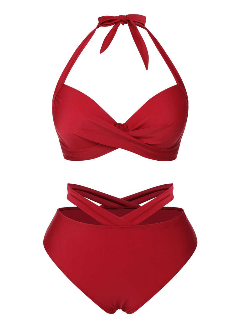 Costumi fiocco scollo all'americana rosso anni '60