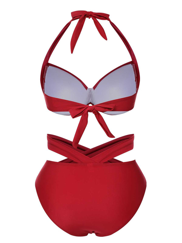Costumi fiocco scollo all'americana rosso anni '60