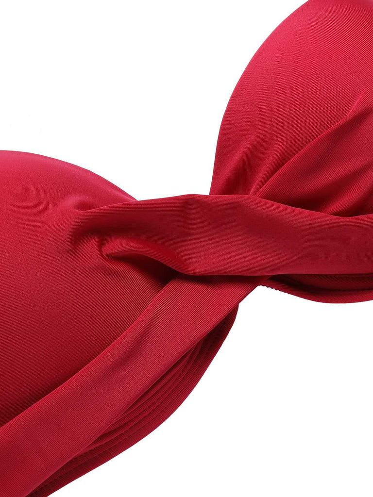 Costumi fiocco scollo all'americana rosso anni '60
