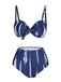 Costumi e copricostume grafiche tinte con spalline blu anni '60