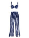 Costumi e copricostume grafiche tinte con spalline blu anni '60