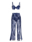 Costumi e copricostume grafiche tinte con spalline blu anni '60