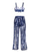 Costumi e copricostume grafiche tinte con spalline blu anni '60