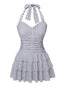 Costumi con gonna a pois scollo all'americana bianco anni '40