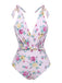 Costumi intero floreale lacci sulle spalle lavanda anni '40
