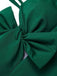 Costumi intreo spalline sottili e fiocco verde scuro anni '40