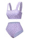 Costumi floreale con spalline larghe lavanda anni '50