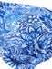 Set bikini stampa paisley a triangolo con volant blu anni '50