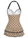 Costumi intero fiocco a pois beige anni '40