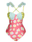 Costumi intero cartone animato patchwork multicolore anni '50