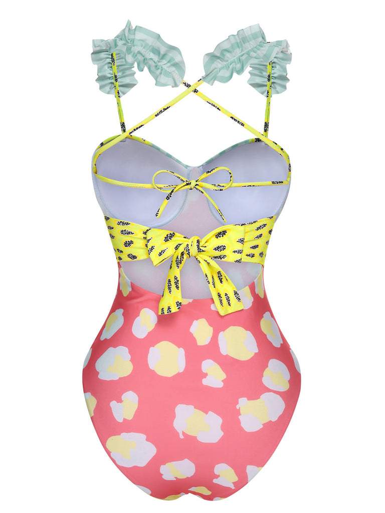 Costumi intero cartone animato patchwork multicolore anni '50