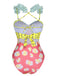 Costumi intero cartone animato patchwork multicolore anni '50