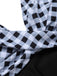 Costumi intero plaid scollo all'americana nero anni '40