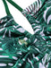Costumi intero con motivo tropicale verde anni '40