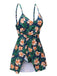 Costumi floreale con spalline sottili verde anni '50