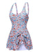 Costumi con gonna floreale spalline larghe e nodo anni '50