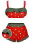 [Taglia Forti] Costumi volant e fragola rosso anni '50