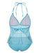 Costumi con scollo all'americana in pizzo azzurro anni '30