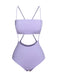 Costumi a fascia con spalline sottili viola anni '50