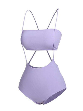 Costumi a fascia con spalline sottili viola anni '50