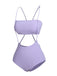 Costumi a fascia con spalline sottili viola anni '50