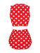 Costumi a pois con cintura in vita rosso anni '70