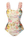 Costumi intero con fiori 3D spalline sottili anni '50