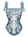 Costumi reversibile con spalline blu anni '30
