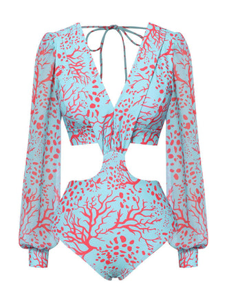 Costumi con scollo a V e schiena scoperta blu anni '70