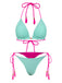 Set bikini con schiena scoperta e trecce anni '50