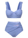 Costumi plissettato con spalline larghe grigio blu anni '60