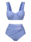 Costumi plissettato con spalline larghe grigio blu anni '60