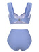 Costumi plissettato con spalline larghe grigio blu anni '60