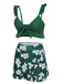 Costumi con volant e copricostume floreale verde anni '60
