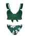 Costumi con volant e copricostume floreale verde anni '60