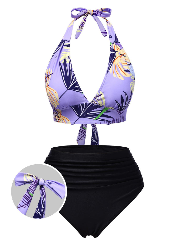 Costumi piante tropicali con lacci con viola anni '60