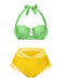 Bikini sirena conchiglia scollo all'americana lavanda anni '70