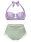 [Taglia Forti] Bikini conchiglia sirena lavanda anni '70
